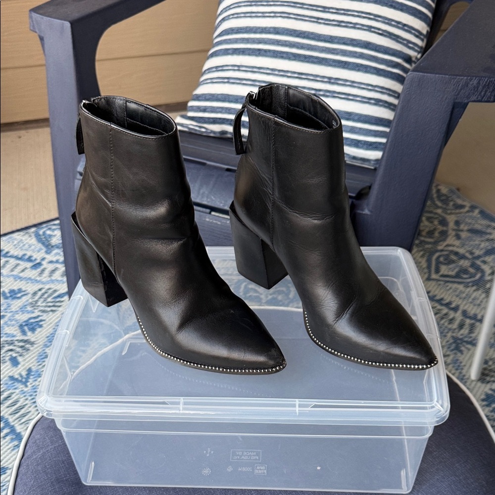 Steve Madden Black Ankle Booties with Studded Detail